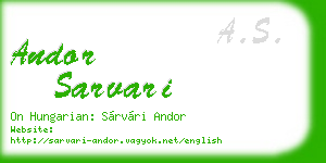 andor sarvari business card